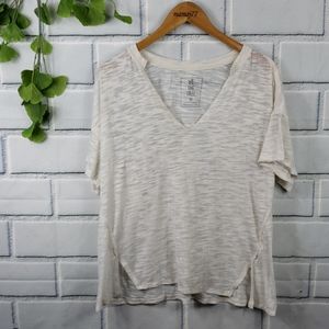 Free People burn out oversized cream T Shirt XS